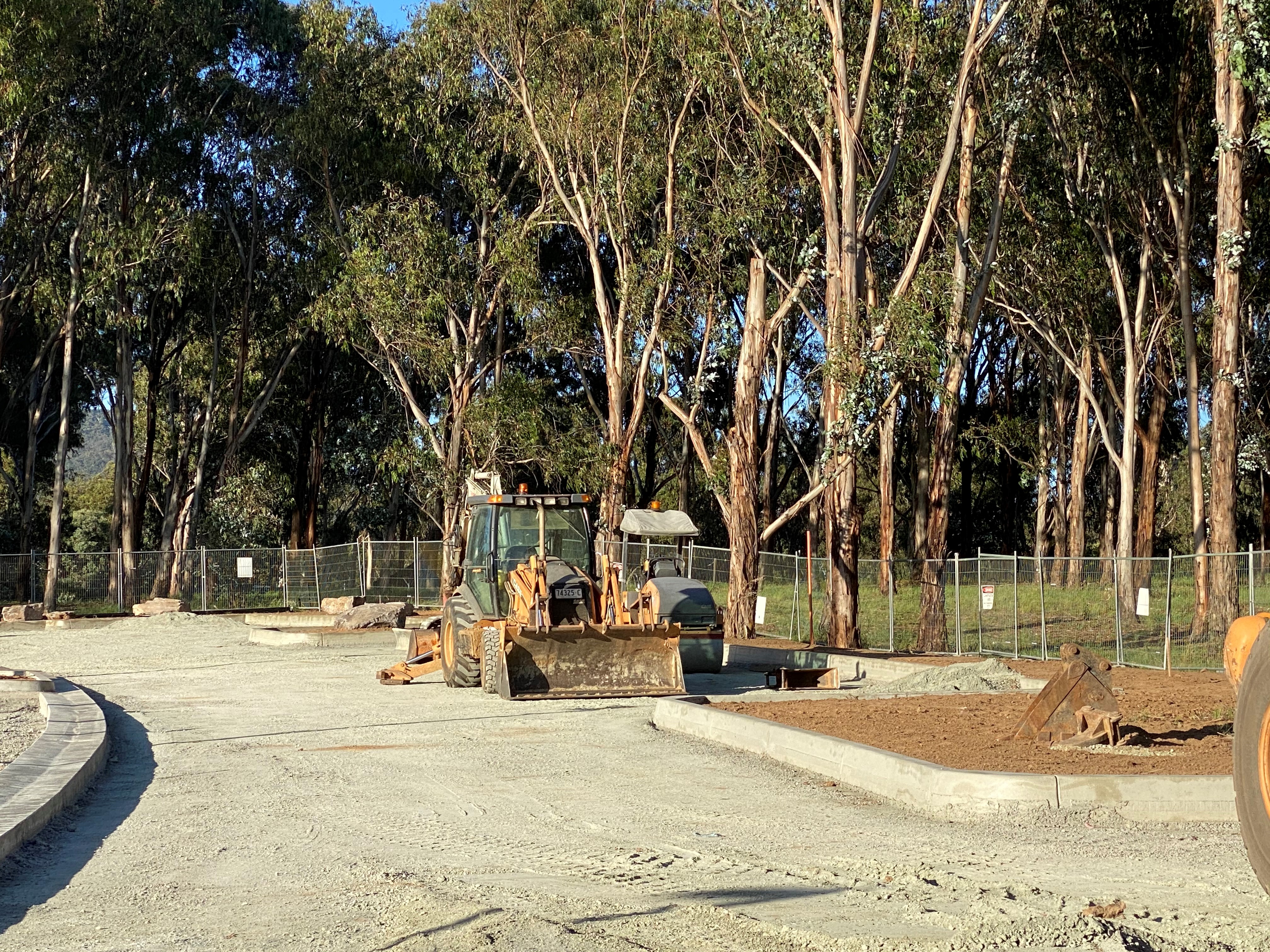 Parking extension construction at Boundless Playground