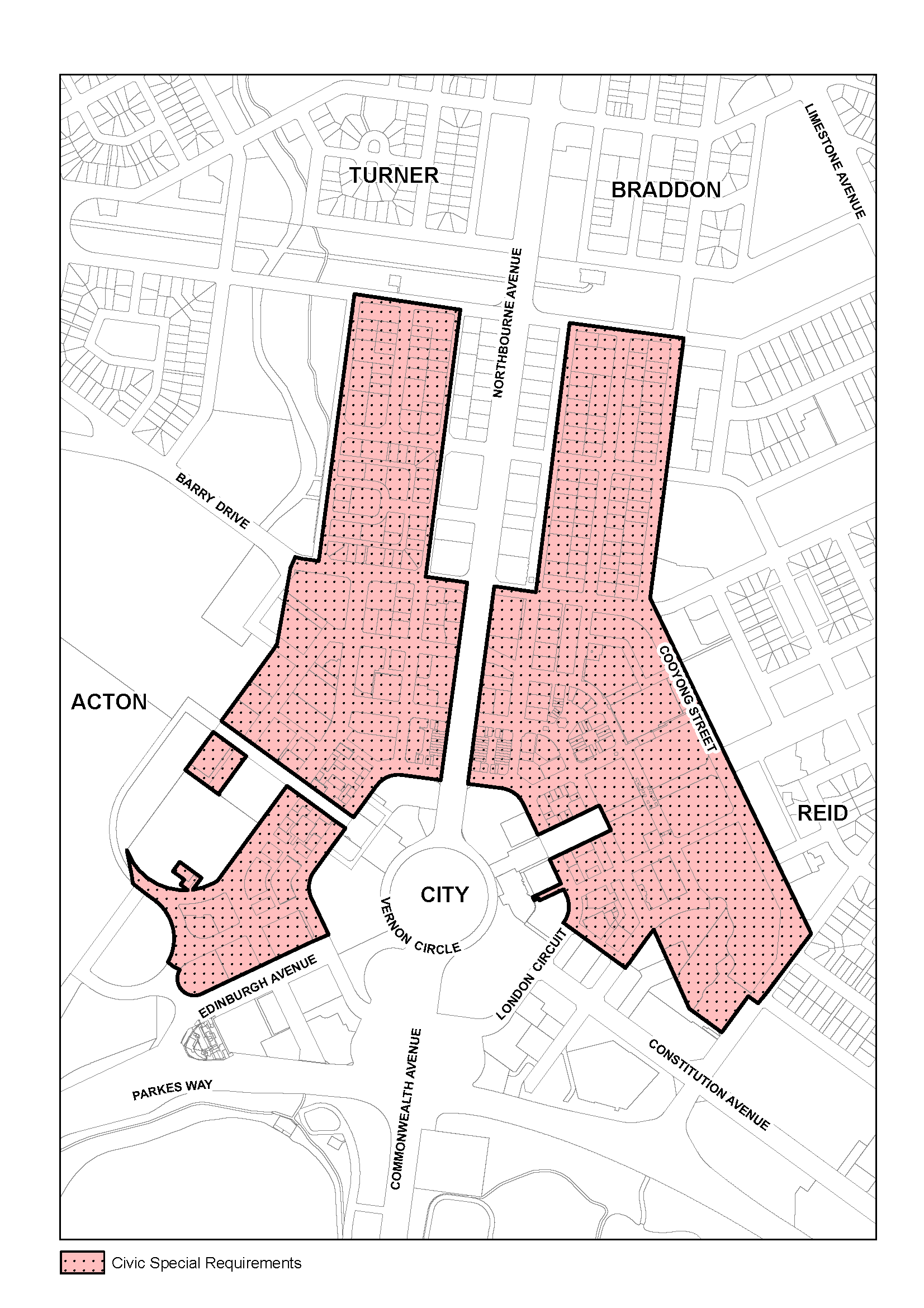 Figure 142 - City Centre area subject to Special Requirements