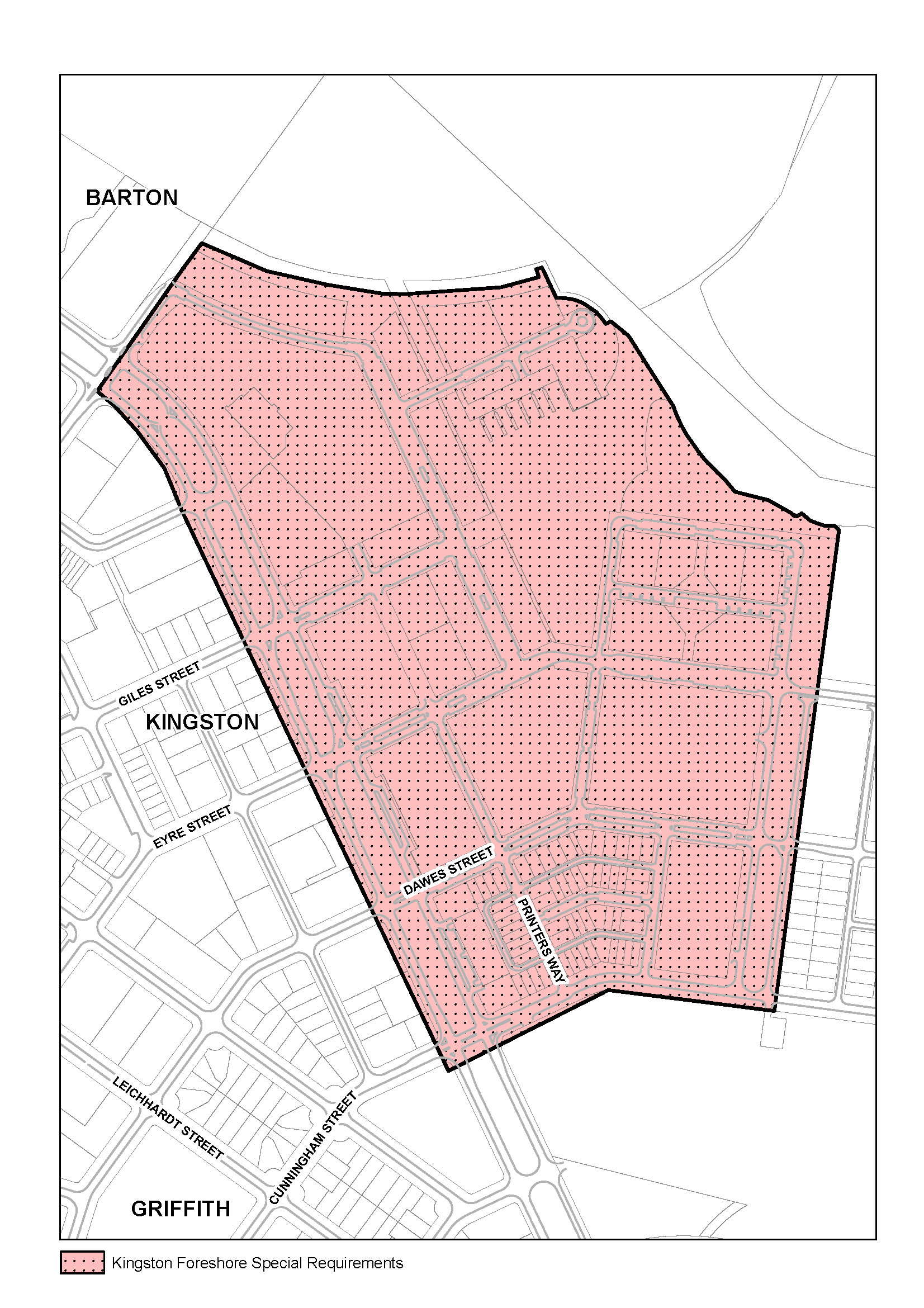 Figure 143 - Kingston Foreshore area subject to Special Requirements