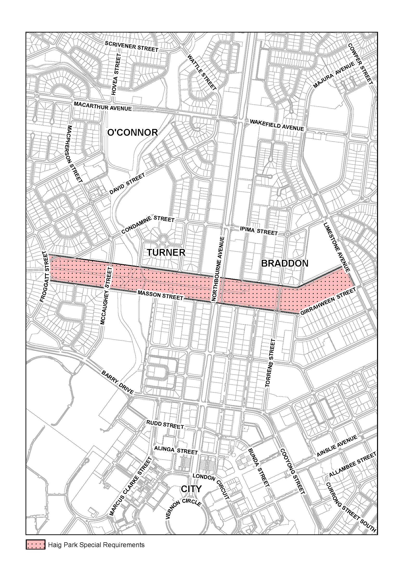 Figure 144 - Haig Park area subject to special requirements