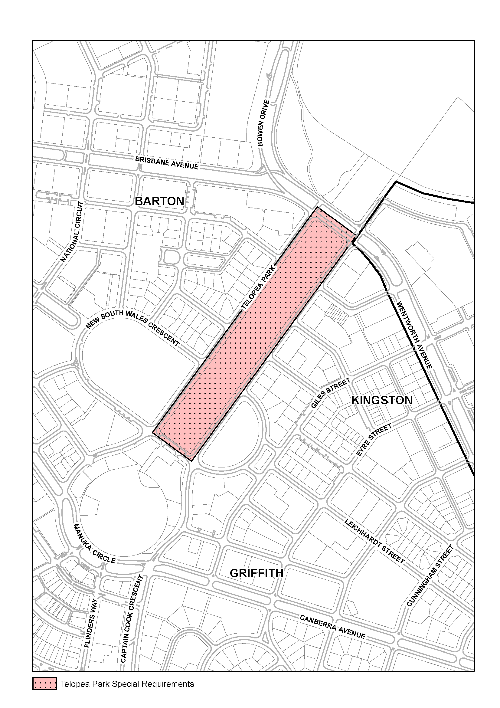Figure 145 - Telopea Park area subject to special requirements