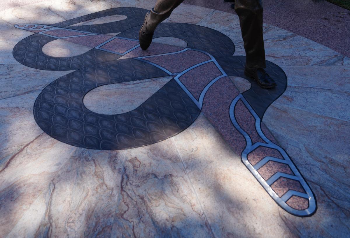 This image is over the pavement artwork by David Doyle.