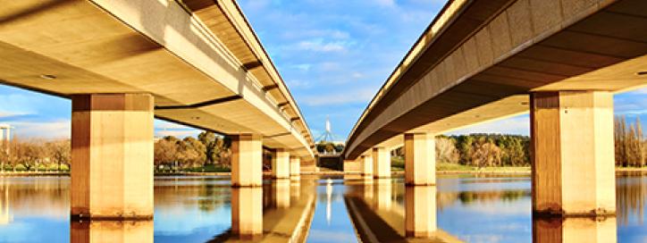 View of Commonwealth Avenue Bridge from below