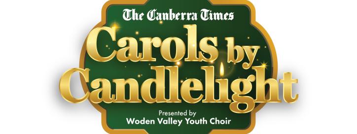 Carols Logo. Gold lettering on a rich green background