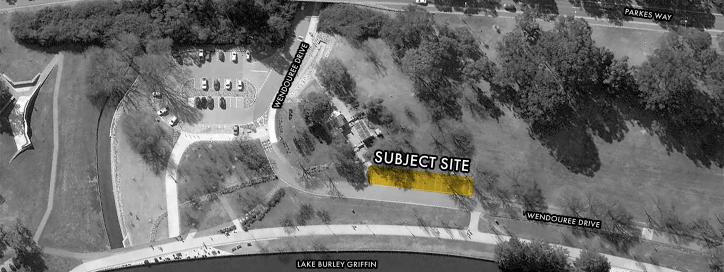 Black and white aerial photo of intended location of pop up cafe on Wendouree Drive