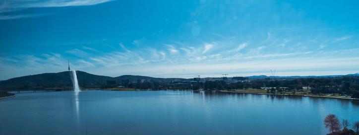 Lake and fountain