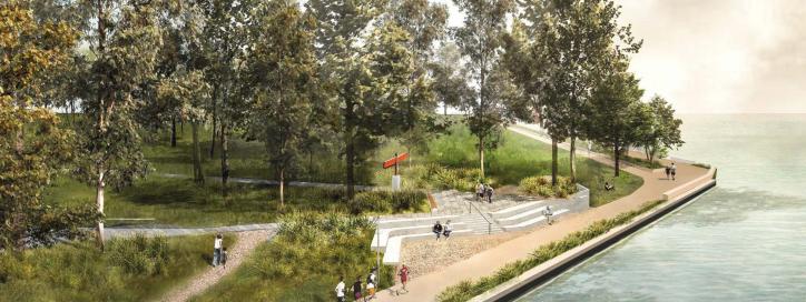 Artist Impression of the NGA Foreshore Promenade and Lighting Upgrade