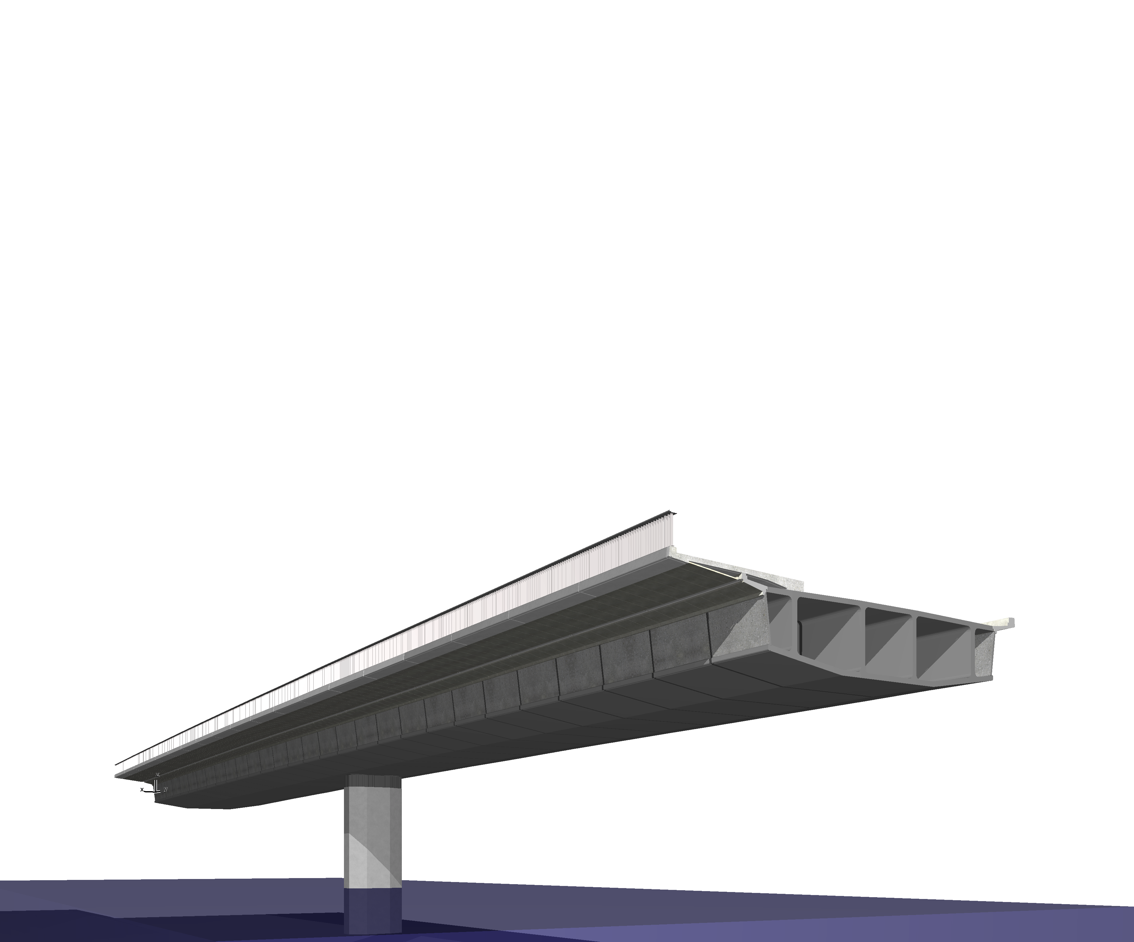 3D perspective of the upgraded Commonwealth Avenue Bridge - view from below.