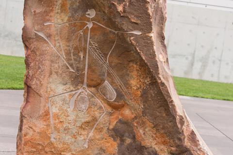 Stone Artwork - Bill Neidjie OAM, Reconciliation Place, Parkes. 