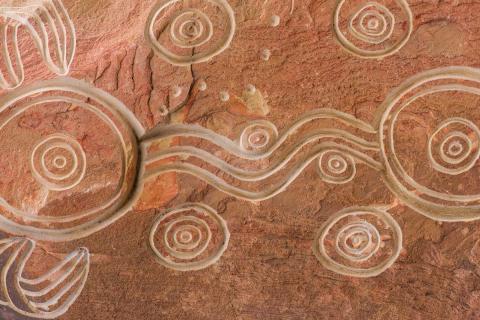 Stone Artwork - Wenten Rubuntja AM, Reconciliation Place, Parkes. 