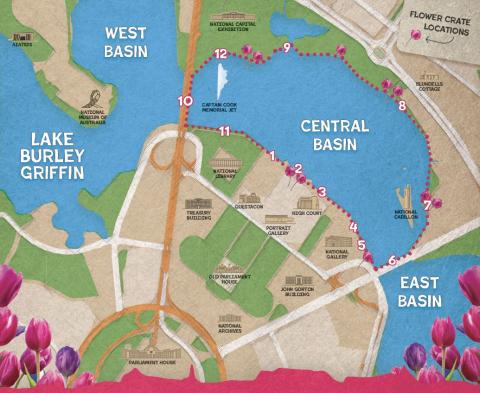 A map of Lake Burley Griffin