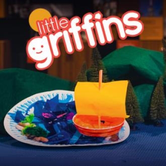 Image of Little Griffins Logo and colourful boat made by kids craft activity group 