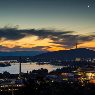 Twilight lake view