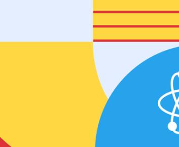 Simple and colourful graphic of lines and circles