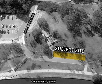 Black and white aerial photo of intended location of pop up cafe on Wendouree Drive