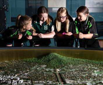 Children touring the National Capital Exhibition