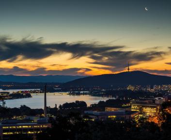 Twilight lake view