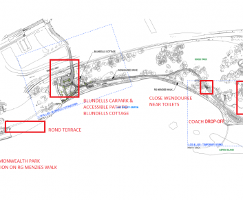Kings Park Improvements Stage 2 - Key plan areas outlined
