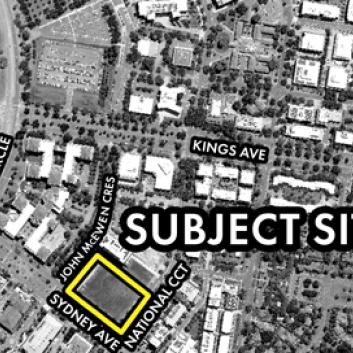 Map showing subject site for block 3 section 22 in Barton Works Approval